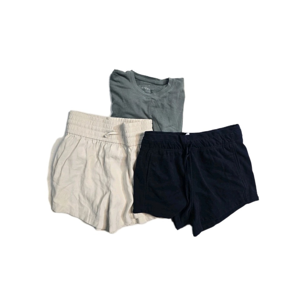 Everlane Ododos Women's Athletic Swet‎ Shorts  XS Beige Green Blue Lot Of 3